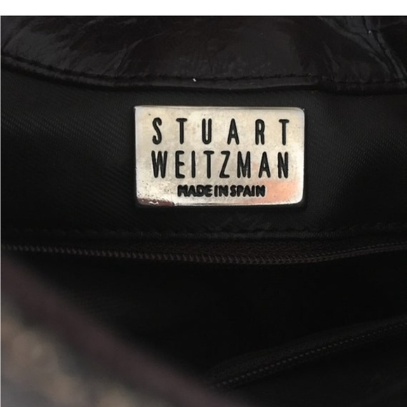 Stuart Weitzman 90’s leather and canvas with metal clasp and strap details purse - Picture 3 of 8